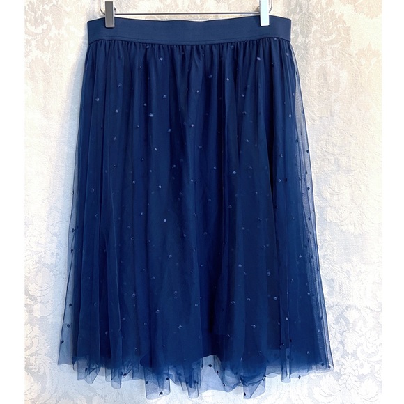 Torrid Women’s Embroidered Mesh Midi Skirt In Medieval Blue Plus Size 0X NWT - Picture 2 of 9